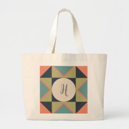 Gepersonaliseerd quiltblok voor monogram grote tote bag