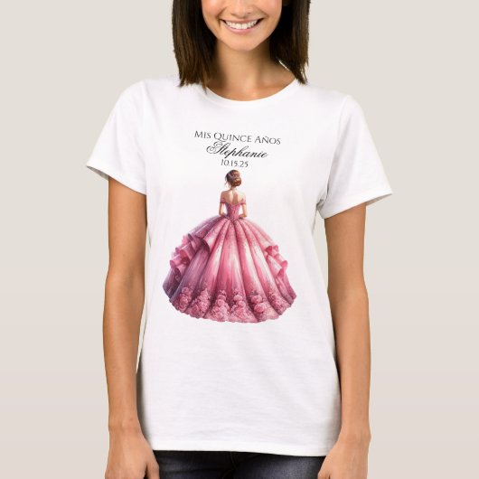 Gepersonaliseerd Quinceañera T-shirt (Voorkant)