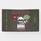 Gepersonaliseerd Raccoon Animal Theme Birthday Par Spandoek (Horizontaal)