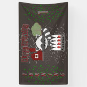 Gepersonaliseerd Raccoon Animal Theme Birthday Par Spandoek (Verticaal)