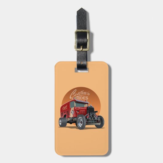 Gepersonaliseerd racewagen concept bagagelabel (Voorkant verticaal)