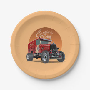 Gepersonaliseerd racewagen concept papieren bordje