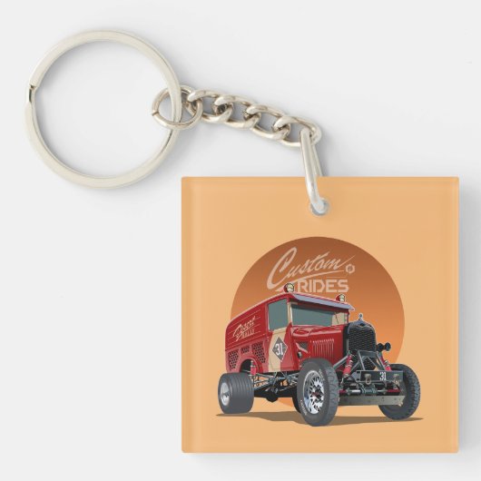 Gepersonaliseerd racewagen concept sleutelhanger (Voorkant)