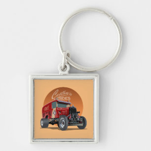 Gepersonaliseerd racewagen concept sleutelhanger