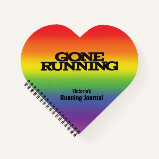 Gepersonaliseerd Rainbow Background RunJournal Notitieboek (Voorkant)