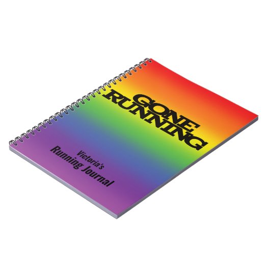 Gepersonaliseerd Rainbow background Running Journa Notitieboek (Linkerzijde)