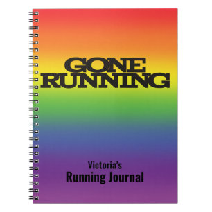 Gepersonaliseerd Rainbow background Running Journa Notitieboek