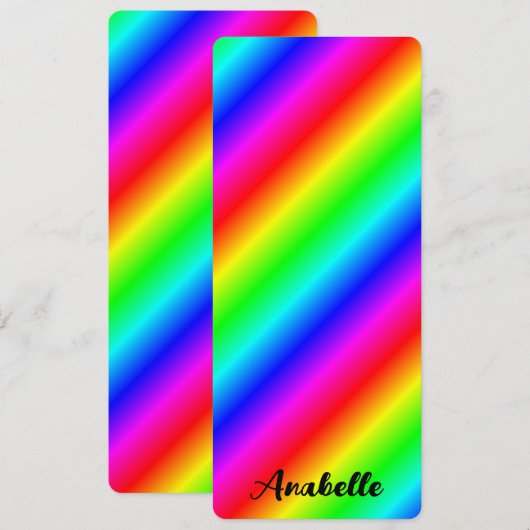 Gepersonaliseerd Rainbow Gradient Bladwijzer (Voorkant / Achterkant)