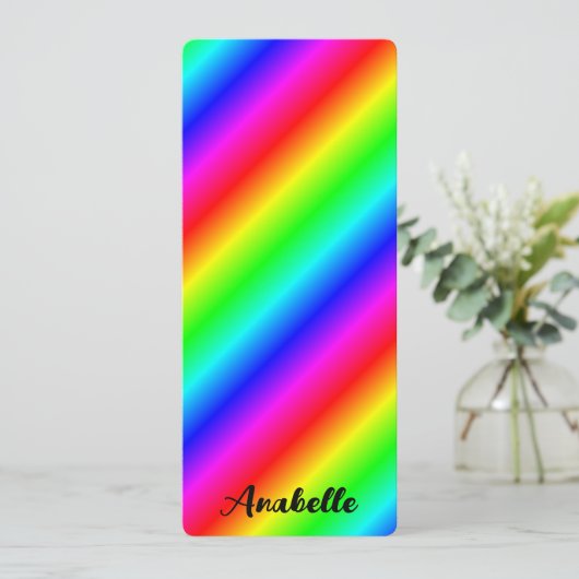 Gepersonaliseerd Rainbow Gradient Bladwijzer (Staand voorkant)