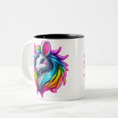 Gepersonaliseerd Rainbow Mooie Twee-Foto Tweekleurige Koffiemok (Voorkant links)