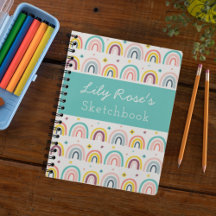 Gepersonaliseerd Rainbow Pattern Sketchbook