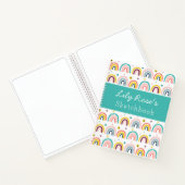 Gepersonaliseerd Rainbow Pattern Sketchbook Notitieboek (Binnen)