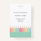 Gepersonaliseerd Rainbow School Teacher ID badge (Achterkant)