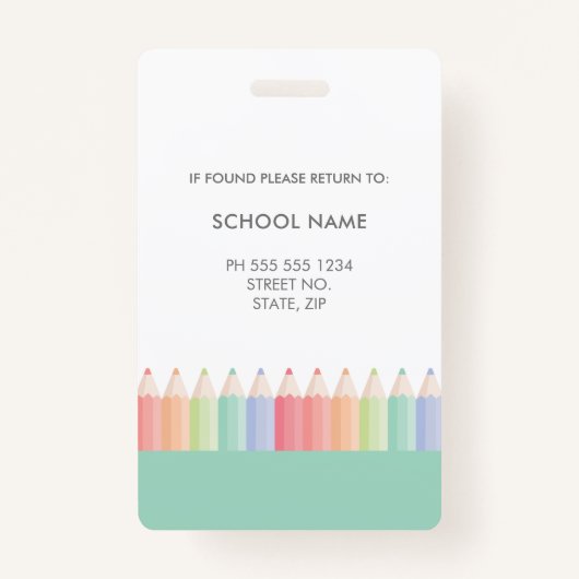 Gepersonaliseerd Rainbow School Teacher ID badge (Achterkant)