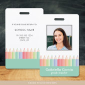 Gepersonaliseerd Rainbow School Teacher ID badge