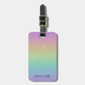 Gepersonaliseerd Rainbow Sparkles Bagagelabel (Voorkant verticaal)