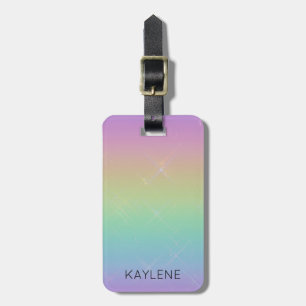 Gepersonaliseerd Rainbow Sparkles Bagagelabel