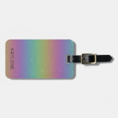 Gepersonaliseerd Rainbow Sparkles Bagagelabel (Voorkant horizontaal)
