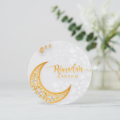 Gepersonaliseerd Ramadan Kareem Circle White en Go Feestdagenkaart (Staand voorkant)