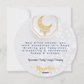 Gepersonaliseerd Ramadan Kareem Circle White en Go Feestdagenkaart (Achterkant)