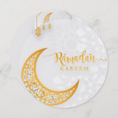 Gepersonaliseerd Ramadan Kareem Circle White en Go Feestdagenkaart (Voorkant / Achterkant)