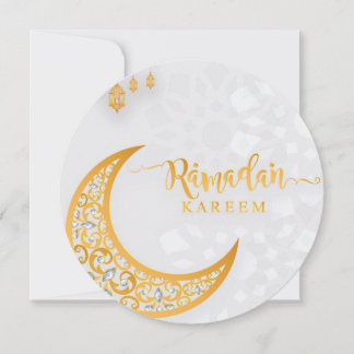 Gepersonaliseerd Ramadan Kareem Circle White en Go Feestdagenkaart