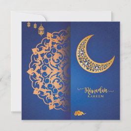 Gepersonaliseerd Ramadan Kareem Mubarak Blue en Go Feestdagenkaart