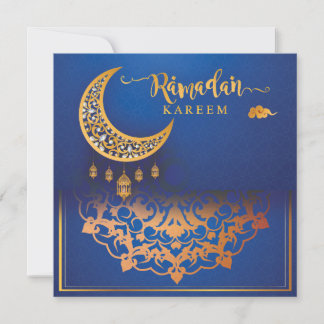 Gepersonaliseerd Ramadan Kareem Mubarak Blue en Go Feestdagenkaart