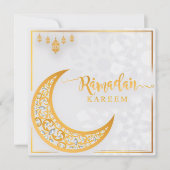 Gepersonaliseerd Ramadan Kareem Mubarak White en G Feestdagenkaart (Voorkant)