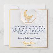 Gepersonaliseerd Ramadan Kareem Mubarak White en G Feestdagenkaart (Achterkant)