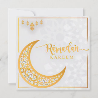 Gepersonaliseerd Ramadan Kareem Mubarak White en G Feestdagenkaart