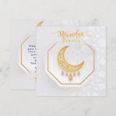 Gepersonaliseerd Ramadan Kareem White en Golden 2 Feestdagenkaart (Voorkant / Achterkant)