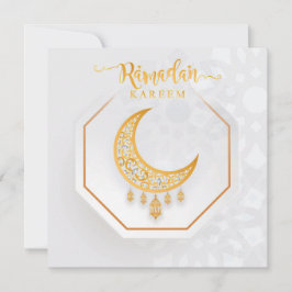 Gepersonaliseerd Ramadan Kareem White en Golden 2 Feestdagenkaart
