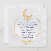Gepersonaliseerd Ramadan Kareem White en Golden 2 Feestdagenkaart (Achterkant)