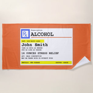 Gepersonaliseerd Recept Alcohol Humor Strandlaken
