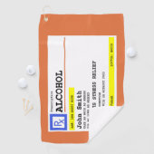 Gepersonaliseerd recept Alcohol Humoristisch Golfhanddoek (Insitu)