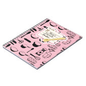 Gepersonaliseerd recept boek zwart-wit notitieboek (Linkerzijde)