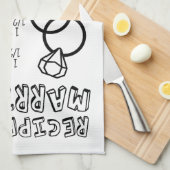 Gepersonaliseerd "Recept for Marriage" Vrijgezelle Theedoek (Quarter Fold)