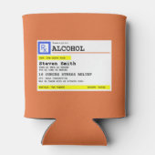 Gepersonaliseerd recept Humoristische RX Alcohol Blikjeskoeler (Achterkant)