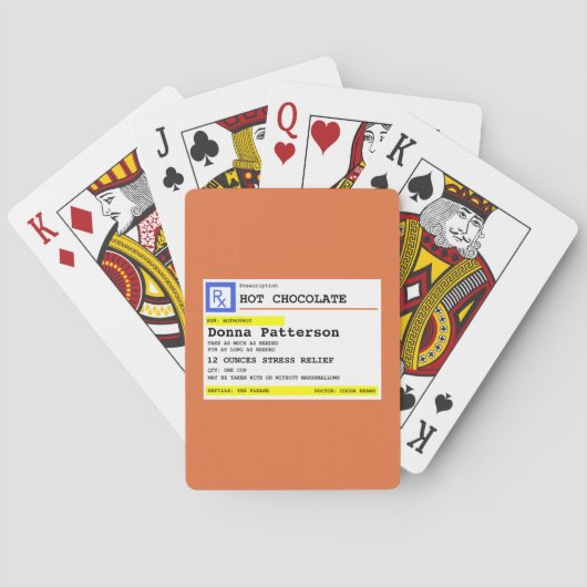 Gepersonaliseerd recept Humorous Hot Chocolate Pokerkaarten (Achterkant)