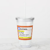 Gepersonaliseerd recept Humoureuze alcohol Acryl Drinkbeker (Voorkant)