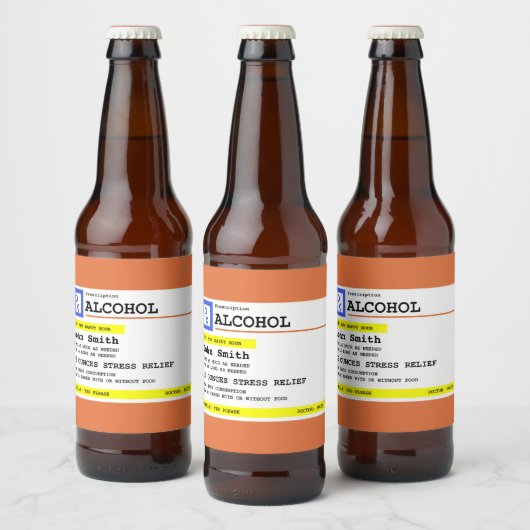 Gepersonaliseerd recept Humoureuze alcohol Bier Etiket (Flessen)