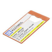 Gepersonaliseerd recept Humoureuze alcohol Creditkaart Flessenopener (Voorkant Gekanteld)