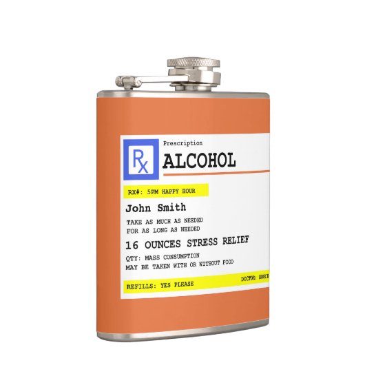 Gepersonaliseerd recept Humoureuze alcohol Heupfles (Rechts)