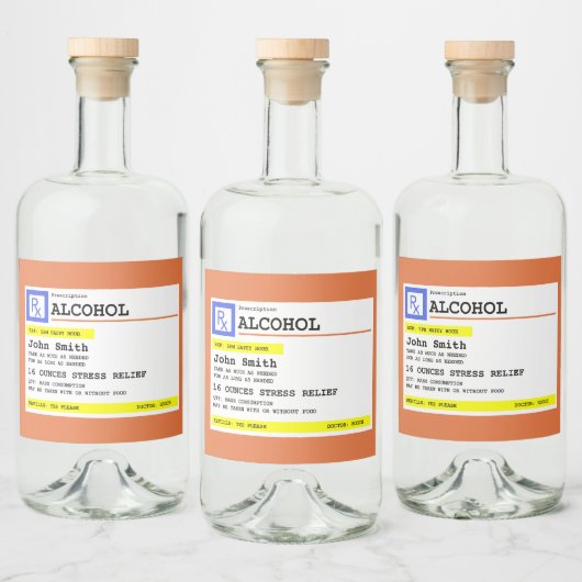 Gepersonaliseerd recept Humoureuze alcohol Likeurfles Etiket (Flessen)