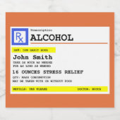 Gepersonaliseerd recept Humoureuze alcohol Likeurfles Etiket (Enkel label)