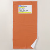 Gepersonaliseerd recept Humoureuze alcohol Strandlaken (Voorkant)