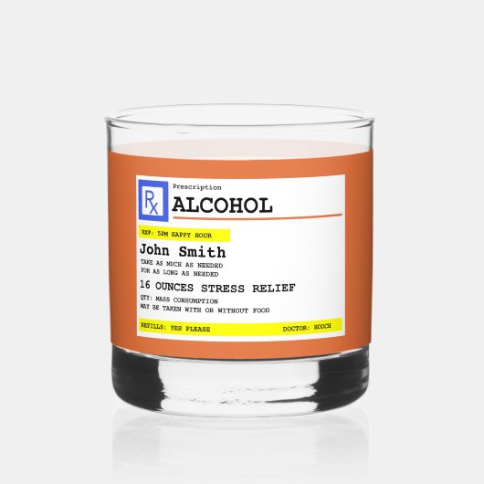 Gepersonaliseerd recept Humoureuze alcohol Whisky Glas (Voorkant)