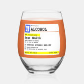 Gepersonaliseerd recept Humoureuze alcohol Wijnglas Zonder Voet (Voorkant)