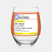 Gepersonaliseerd recept Humoureuze alcohol Wijnglas Zonder Voet (Achterkant)